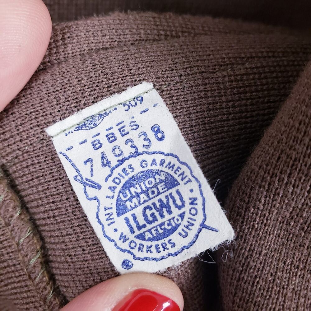 Vtg 1960s Deadstock Kimberly Wool 2-Piece Dress Suit Cream Brown Vintage Size 10 - Picture 12 of 13